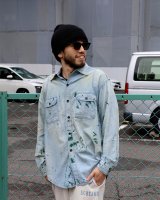 【BOW WOW】 PAINT STAINED CHAMBRAY SHIRT, VENT HOLES