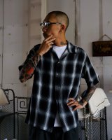 【MINEDENIM】 Rayon Dobby Plaid S.S Open Collar SH