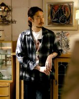 【MINEDENIM】濃淡のあるオンブレチェックが印象的な"T.Rayon Ombre Open Collar Shirt "