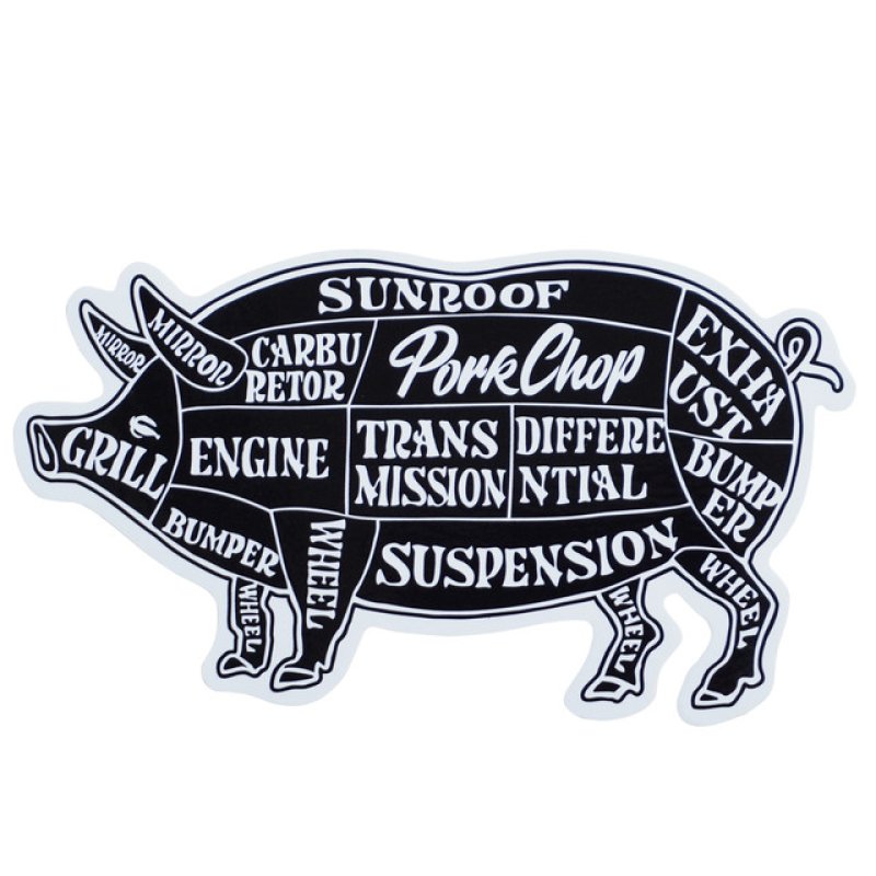 PORKCHOP GARAGE SUPPLY PORK STICKER (BLACK) P0014 公式通販