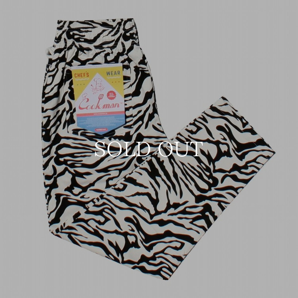 画像1: COOKMAN  Chef Pants ZEBRA (White) (1)