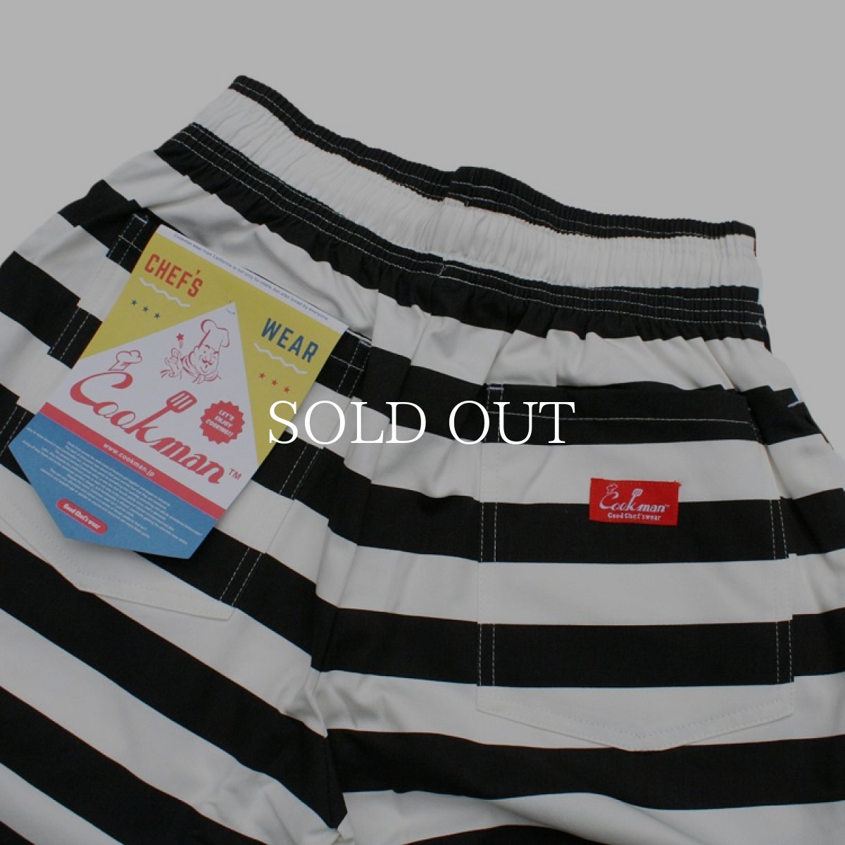 画像10: COOKMAN  Chef Short Pants Border  (Black) (10)
