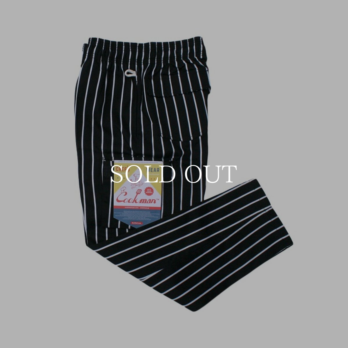 画像1: COOKMAN  Chef Cargo Pants Stripe (Black) (1)