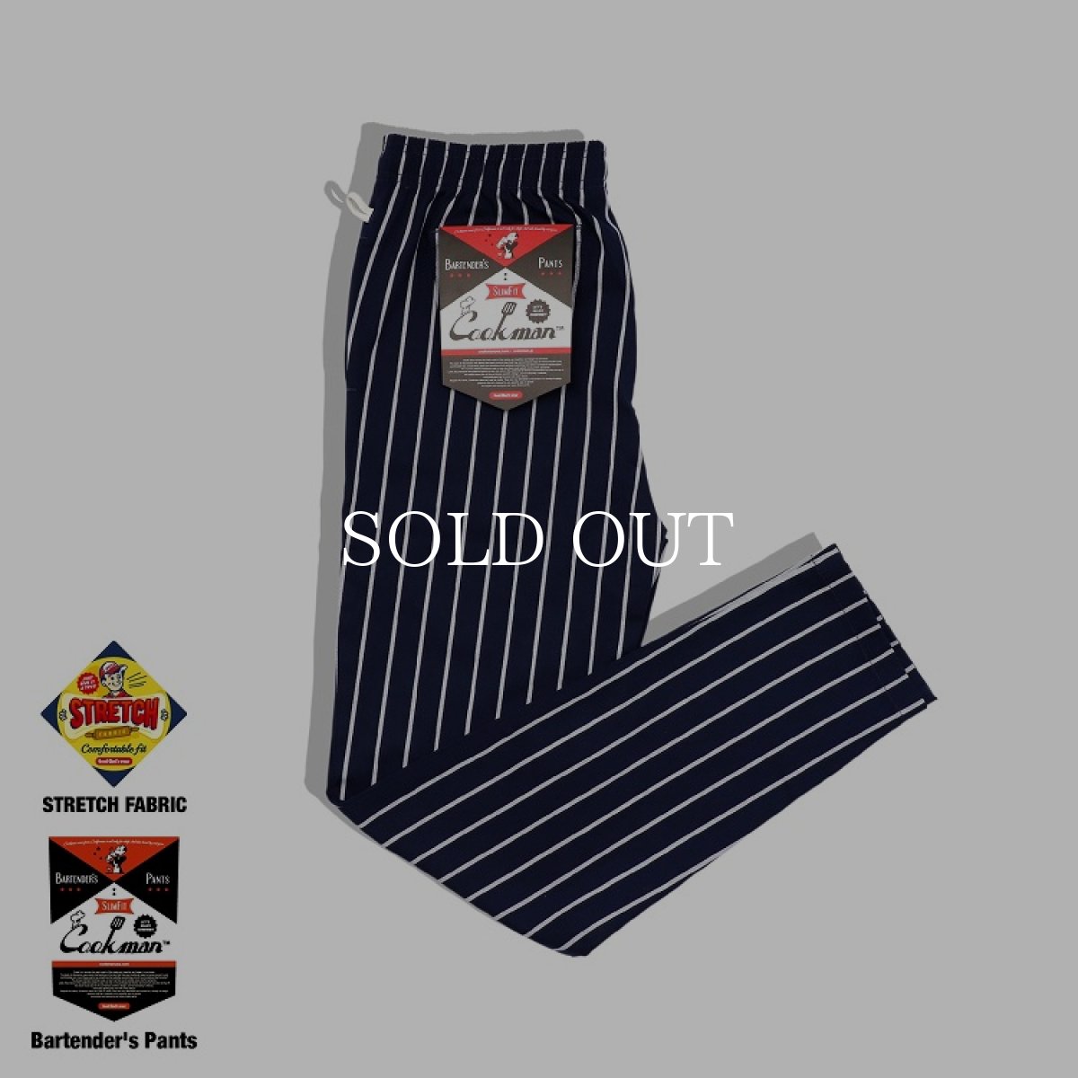 画像1: COOKMAN  Bartender's Pants Stripe (Navy) (1)