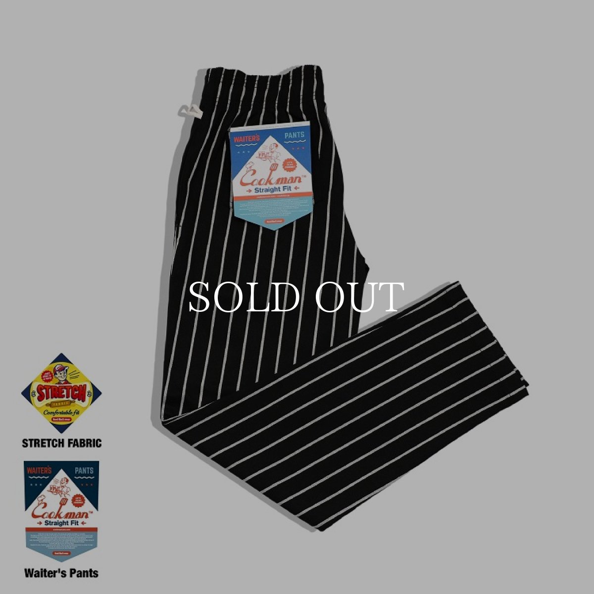 画像1: COOKMAN  Waiter's Pants Stripe (Black) (1)