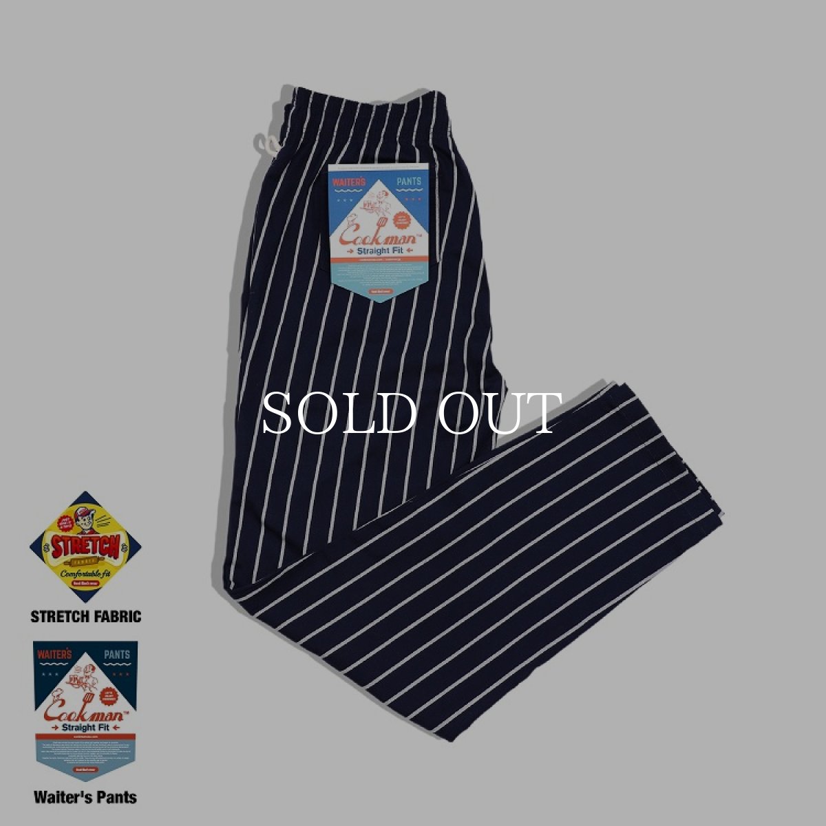 画像1: COOKMAN  Waiter's Pants Stripe (Navy) (1)
