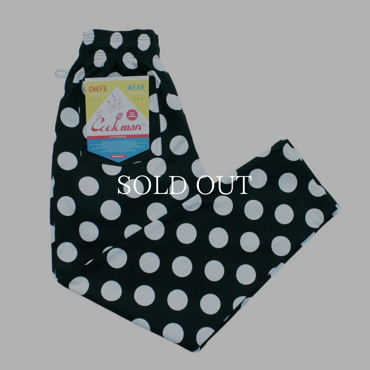 画像1: COOKMAN  Chef Pants Big dots (Black) (1)