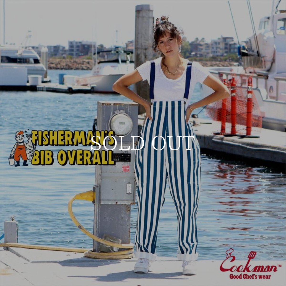 画像13: COOKMAN  Fisherman's Bib Overall Wide Stripe (Navy) (13)