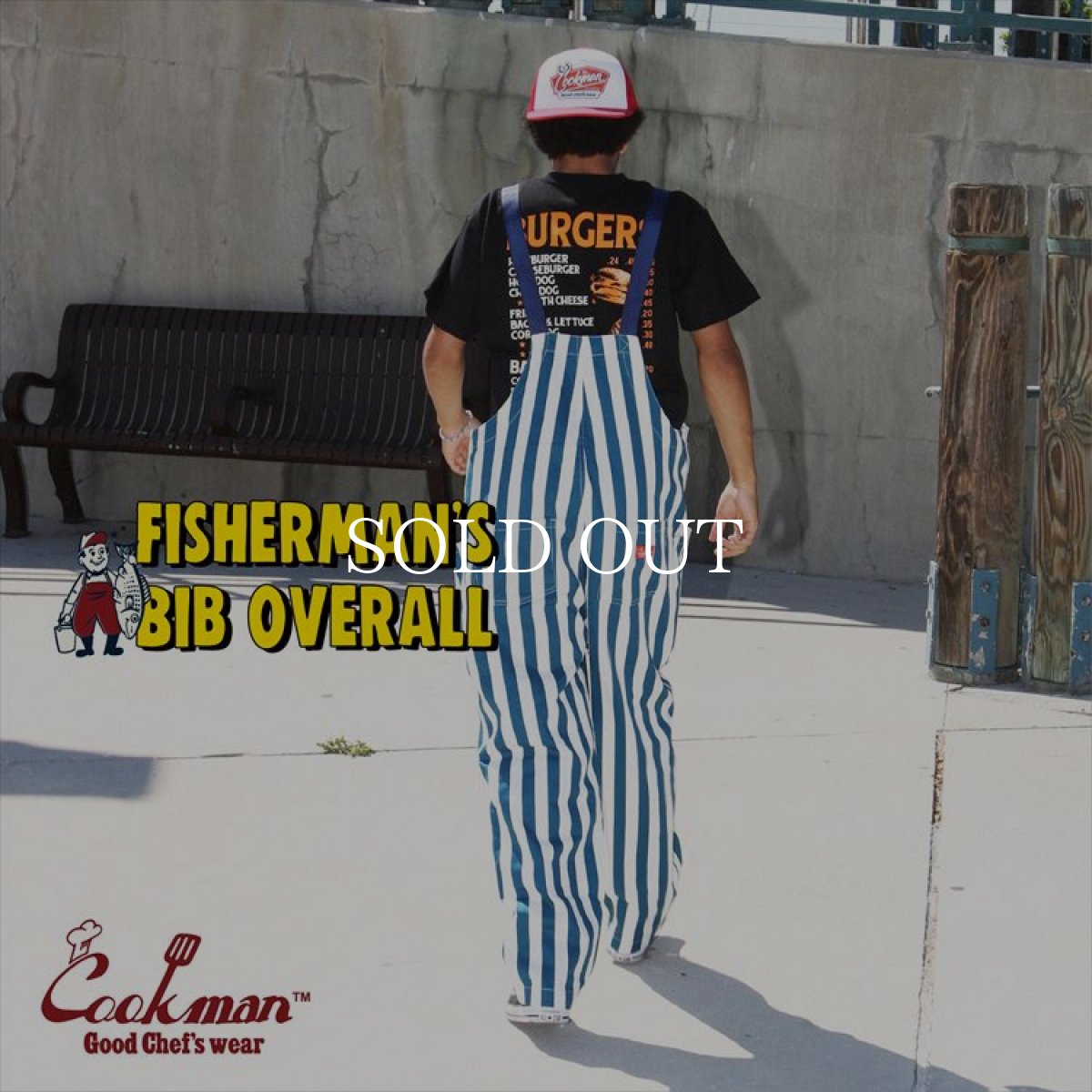 画像12: COOKMAN  Fisherman's Bib Overall Wide Stripe (Navy) (12)