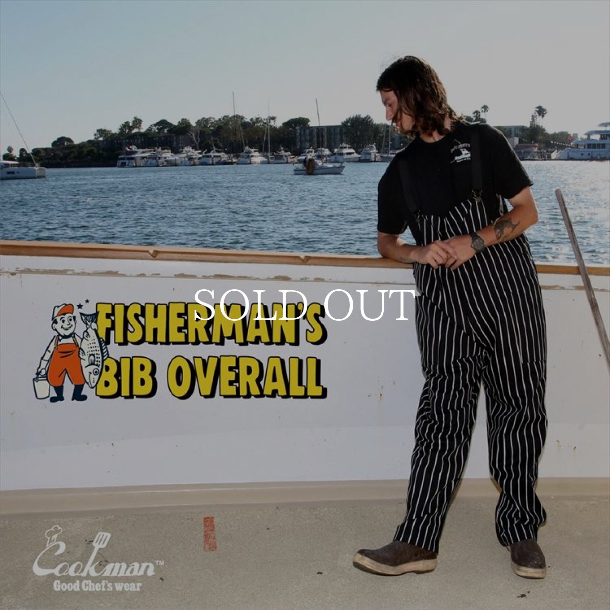 画像12: COOKMAN  Fisherman's Bib Overall Stripe (Black) (12)