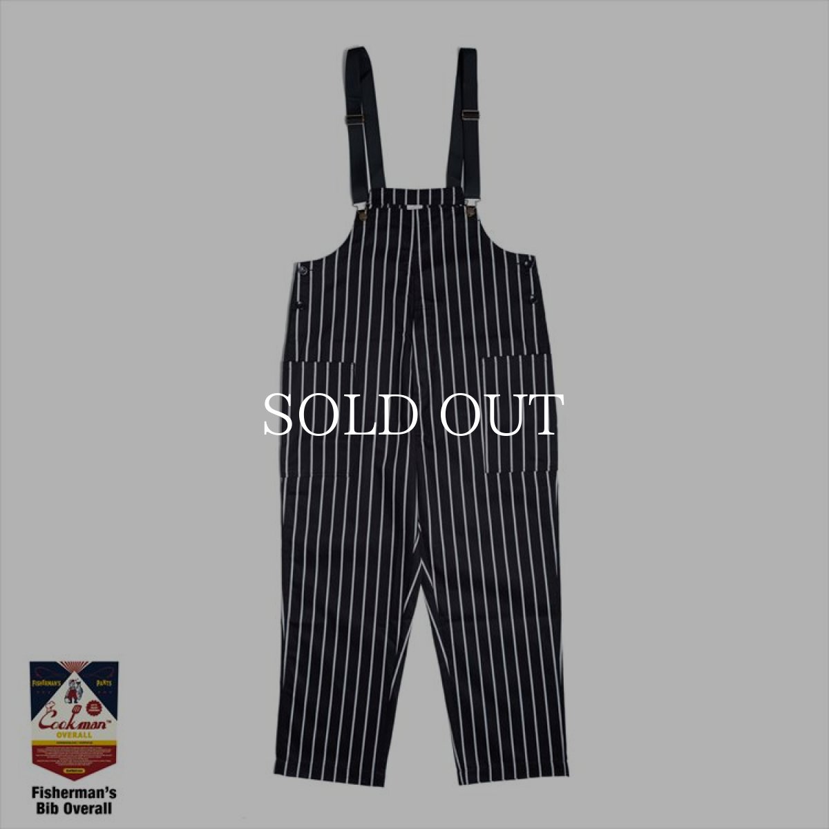 画像2: COOKMAN  Fisherman's Bib Overall Stripe (Black) (2)