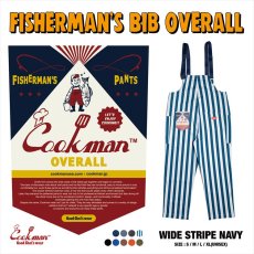 画像1: COOKMAN  Fisherman's Bib Overall Wide Stripe (Navy) (1)