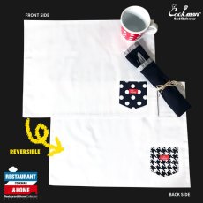 画像1: COOKMAN  Table Pocket Mat Reversible Chidori & Dots (WHITE) (1)