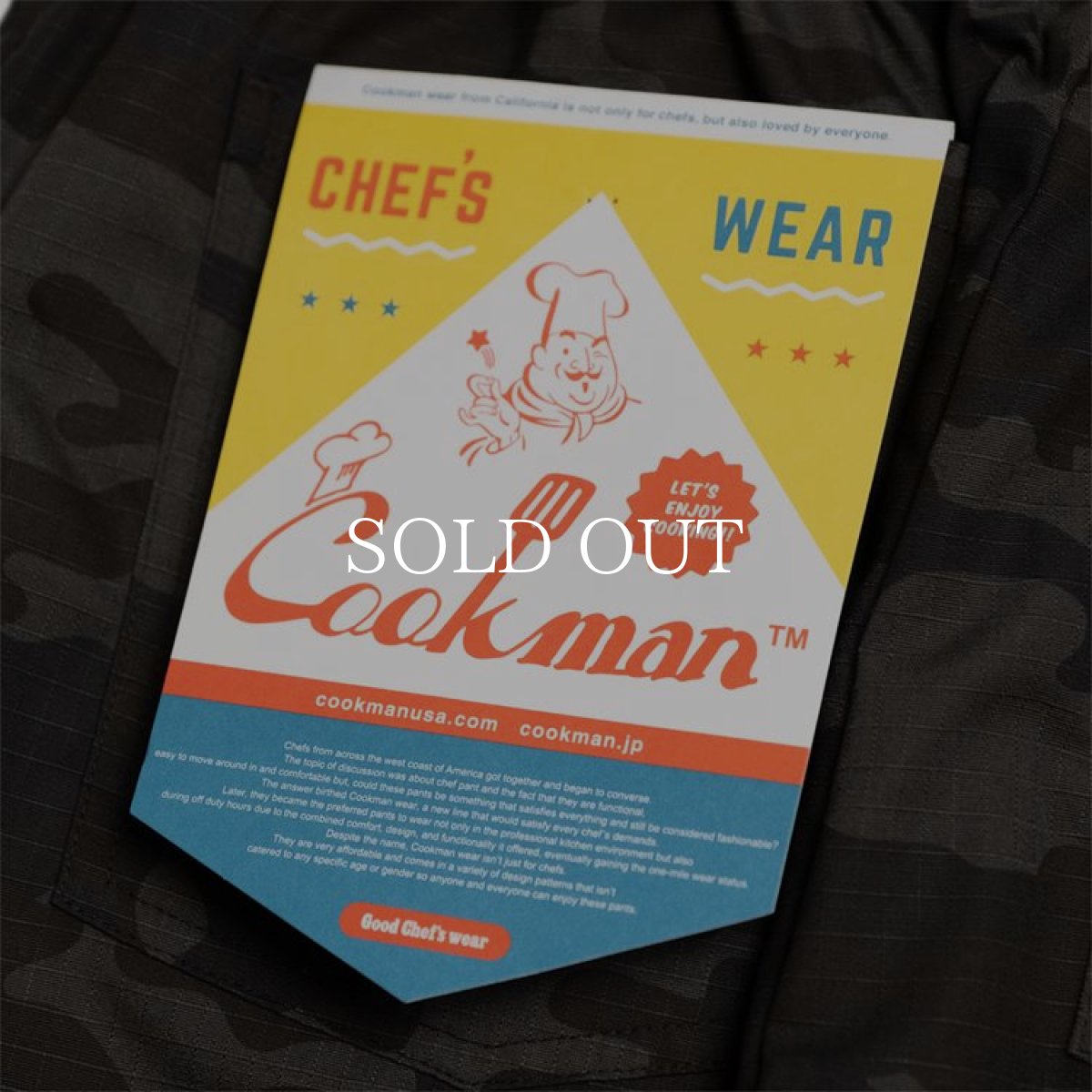 画像9: COOKMAN  Chef pants Ripstop Camo Black Woodland (BLACK) (9)