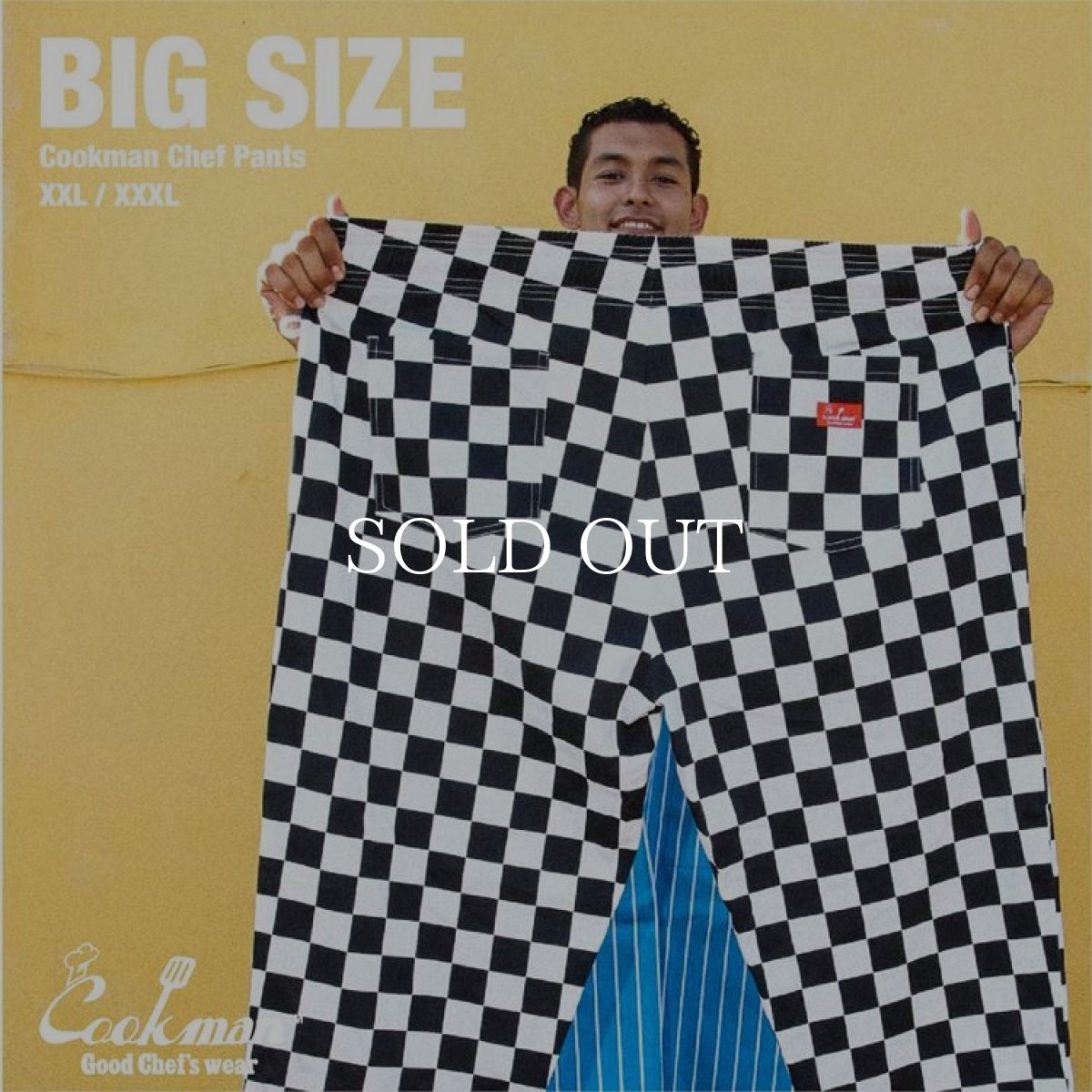 画像10: COOKMAN  Chef Pants Checker BIG SIZE (Black) (10)