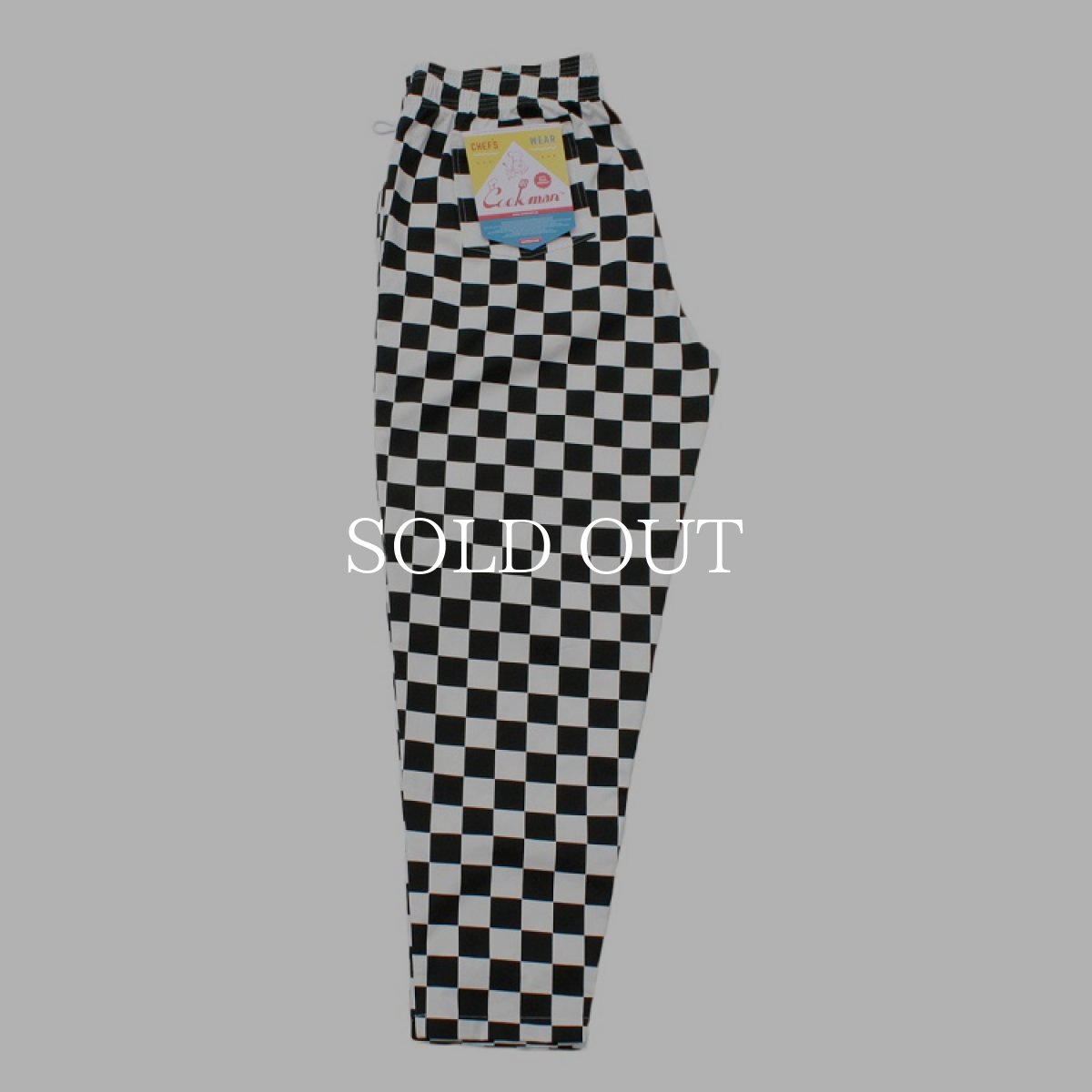 画像2: COOKMAN  Chef Pants Checker BIG SIZE (Black) (2)