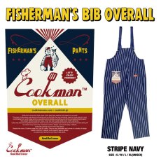 画像1: COOKMAN  Fisherman's Bib Overall Stripe (Navy) (1)