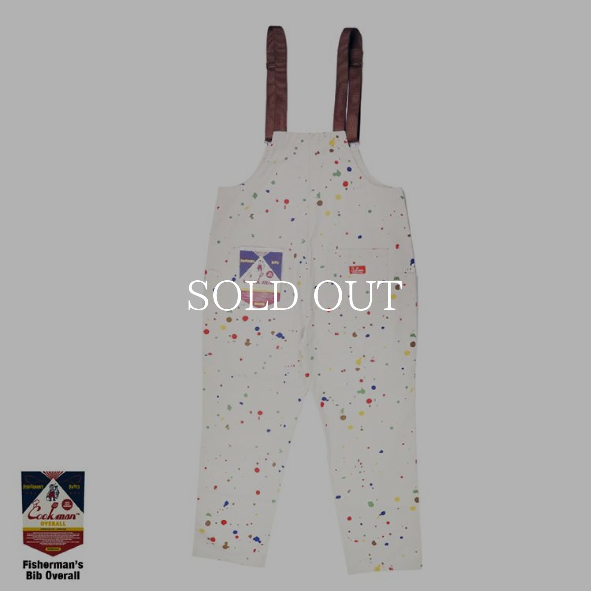 画像2: COOKMAN  Fisherman's Bib Overall Sauce Splash (Beige) (2)