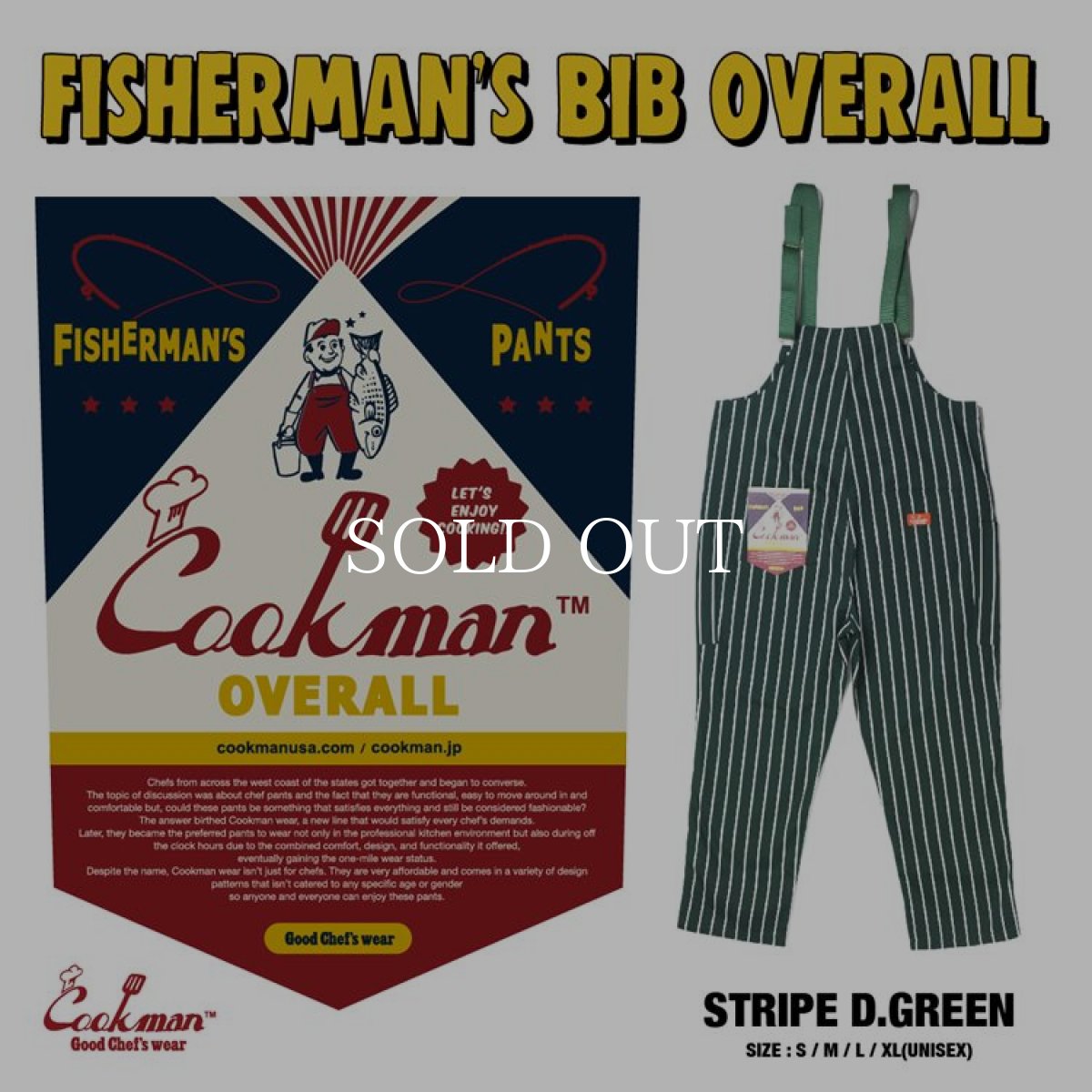 画像1: COOKMAN  Fisherman's Bib Overall Stripe (1)