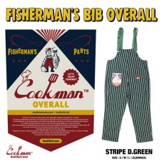 画像1: COOKMAN  Fisherman's Bib Overall Stripe (Dark Green) (1)