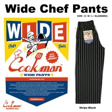 画像1: COOKMAN  Wide Chef Pants Stripe (Black) (1)