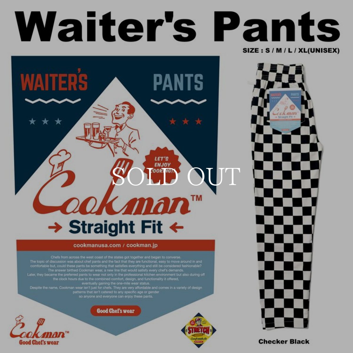 画像1: COOKMAN  Waiter's Pants Checker (Black) (1)