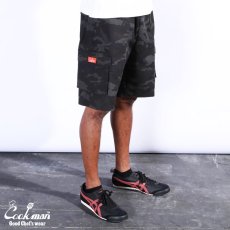 画像6: COOKMAN  Chef Pants Short Cargo Ripstop Camo Black (Woodland) (Black) (6)