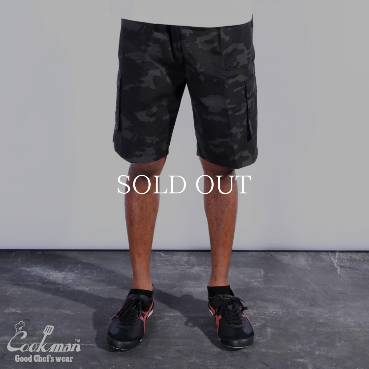 画像7: COOKMAN  Chef Pants Short Cargo Ripstop Camo Black (Woodland) (Black) (7)
