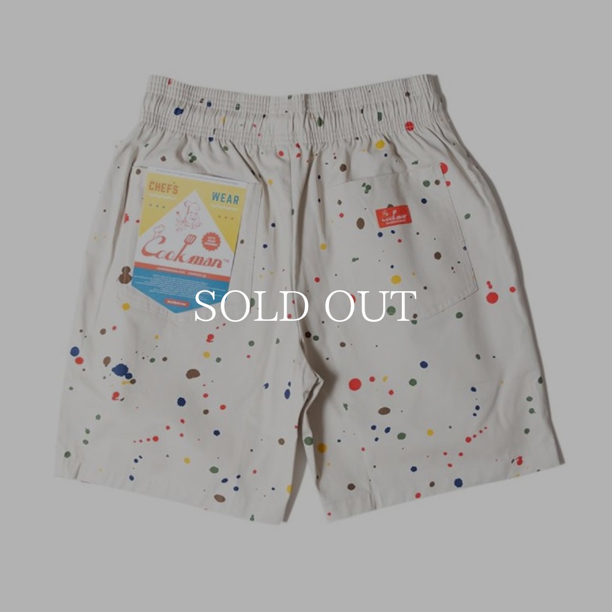 画像3: COOKMAN  Chef Pants Short Sauce Splash (Beige) (3)