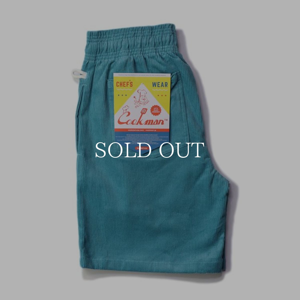 画像1: COOKMAN  Chef Short Pants Corduroy Turquoise Blue (Light Blue) (1)