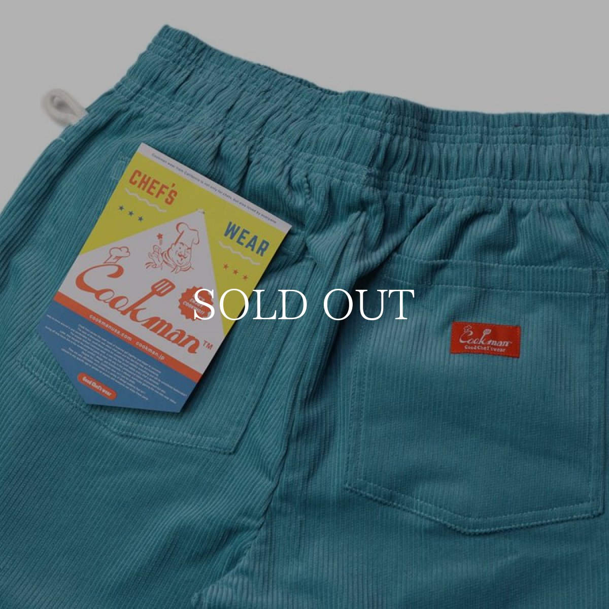 画像4: COOKMAN  Chef Short Pants Corduroy Turquoise Blue (Light Blue) (4)