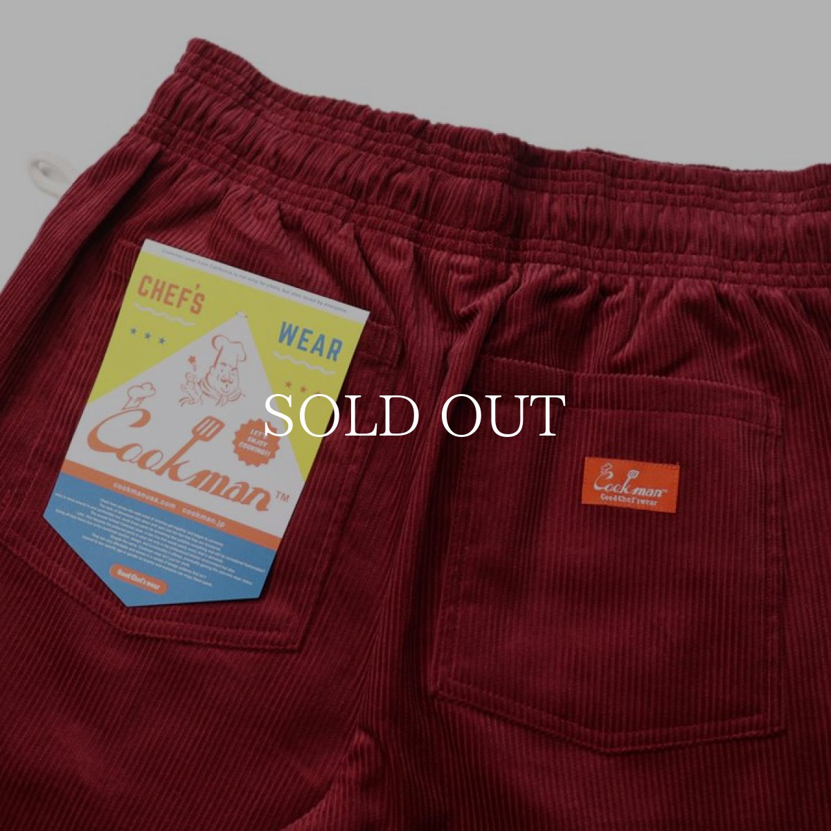 画像4: COOKMAN  Chef Short Pants Corduroy Wine Red (Wine Red) (4)