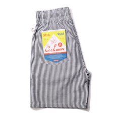 画像1: COOKMAN  Chef Pants Short Seersucker Stripe Navy (Navy) (1)