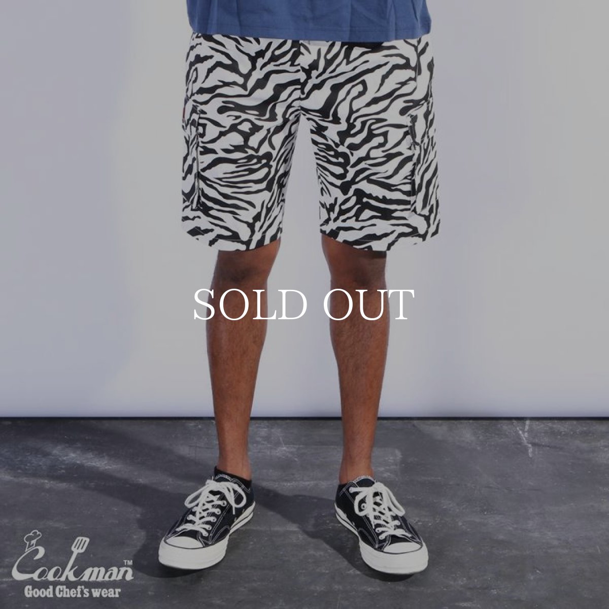 画像7: COOKMAN  Chef Pants Short Cargo Zebra (White) (7)