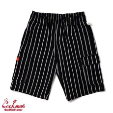 画像1: COOKMAN  Chef Pants Short Cargo Stripe Black (Black) (1)