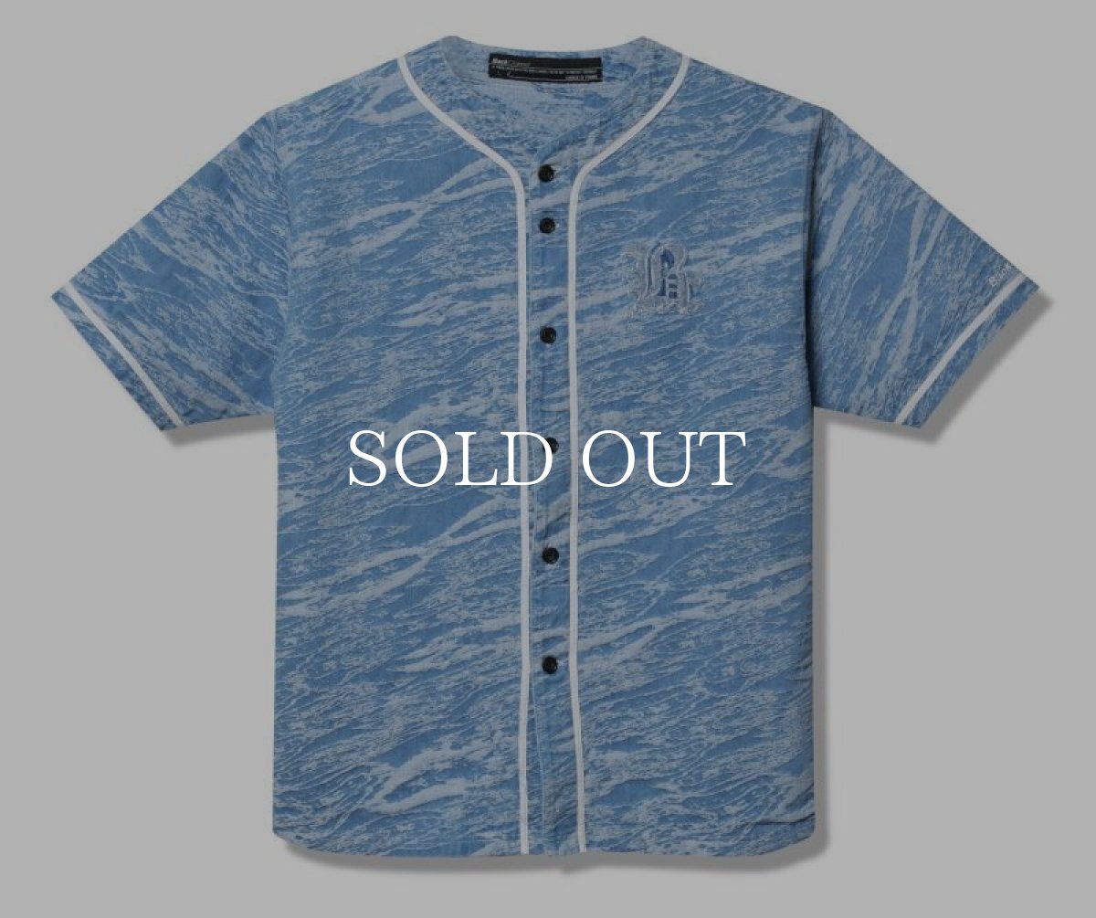 画像1: Back Channel  JACQUARD DENIM BASEBALL SHIRT (BLUE) (1)