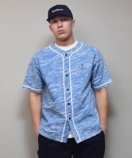 画像4: Back Channel  JACQUARD DENIM BASEBALL SHIRT (BLUE) (4)