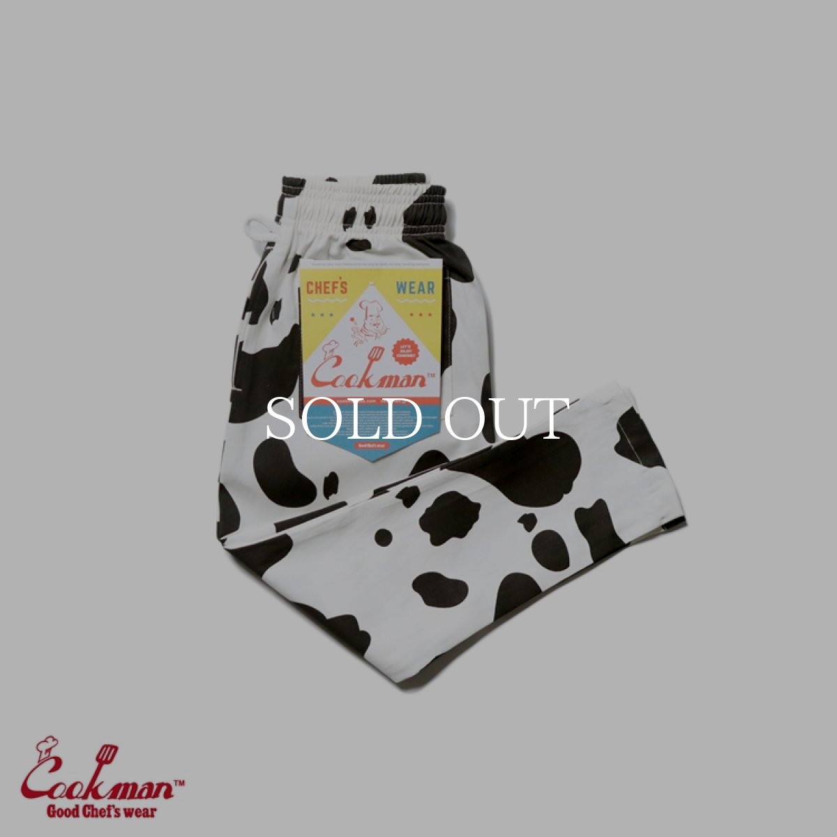 画像1: COOKMAN  Chef Pants Cow Kids Size (White) (1)