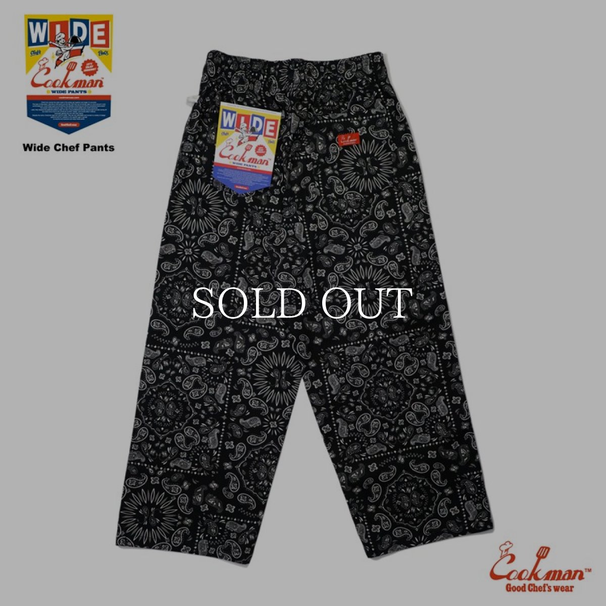 画像4: COOKMAN  Wide Chef Pants Paisley Black (Black) (4)