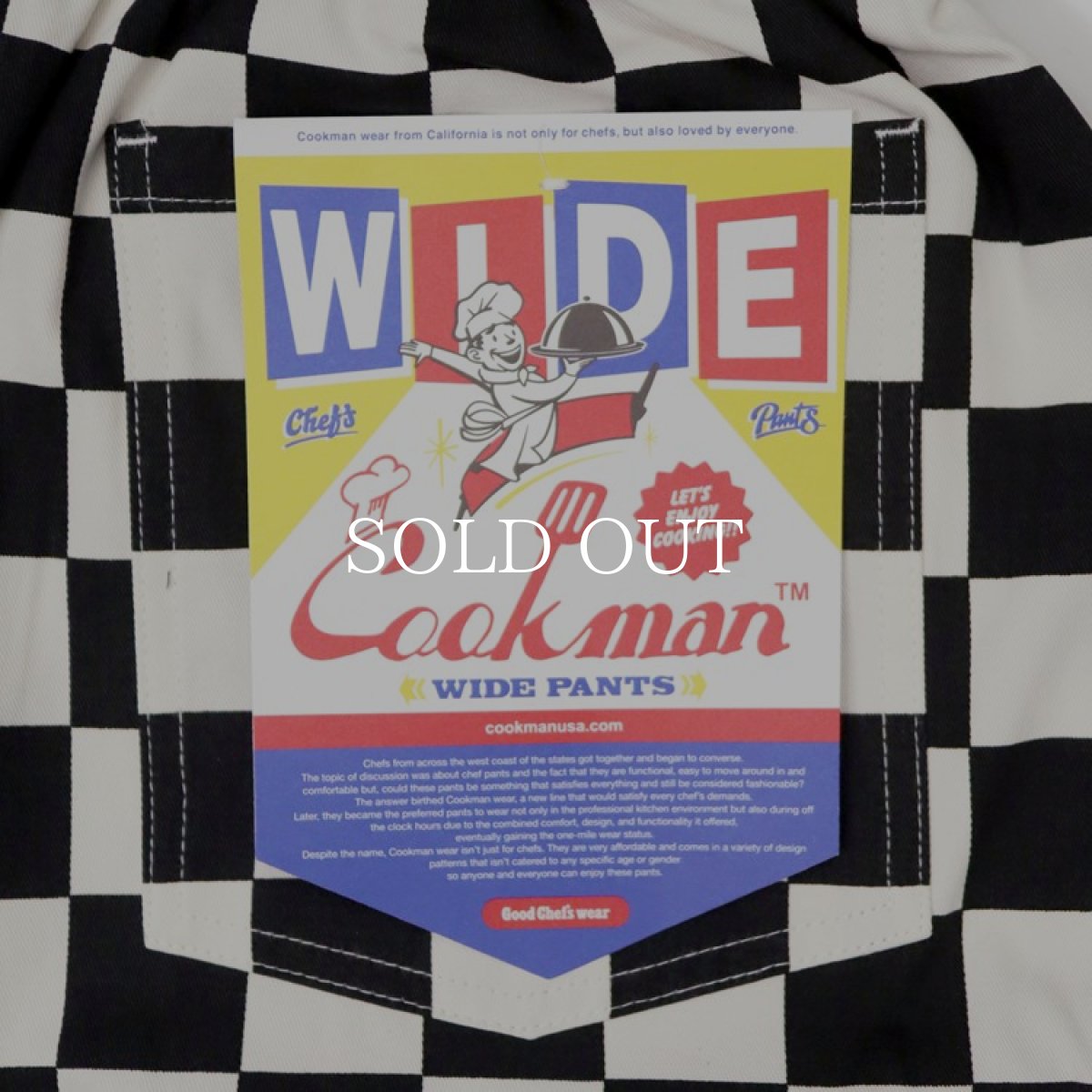 画像6: COOKMAN  Wide Chef Pants Checker Black (Black) (6)