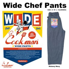 画像1: COOKMAN  Wide Chef Pants Hickory Navy (Navy) (1)