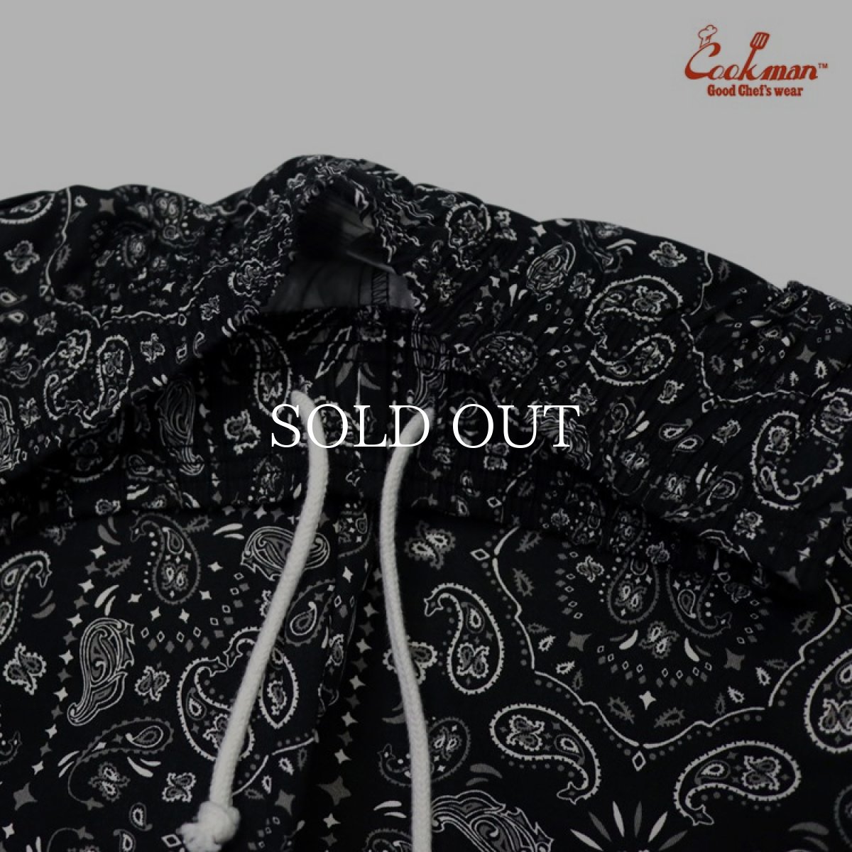画像6: COOKMAN  Wide Chef Pants Paisley Black (Black) (6)