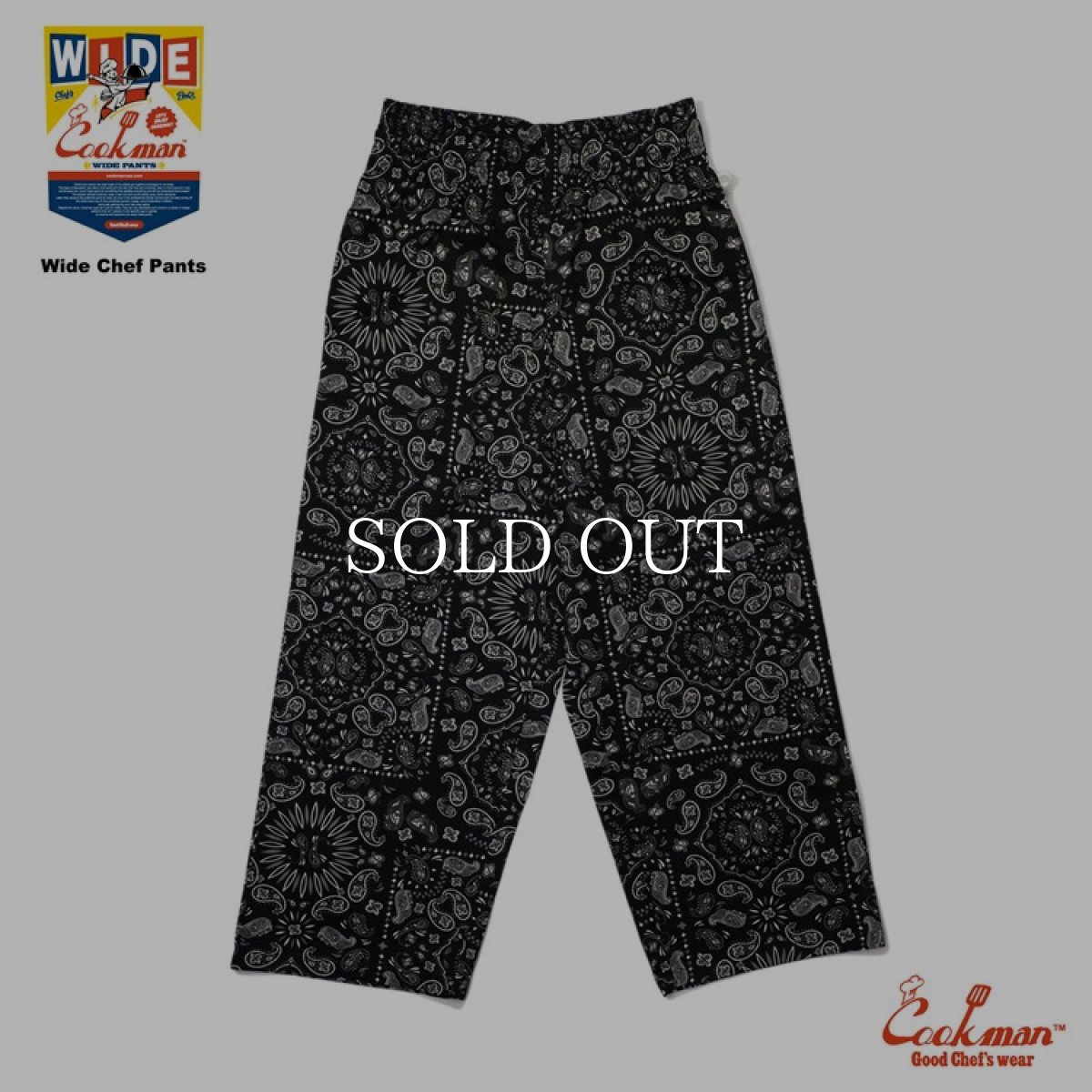 画像3: COOKMAN  Wide Chef Pants Paisley Black (Black) (3)