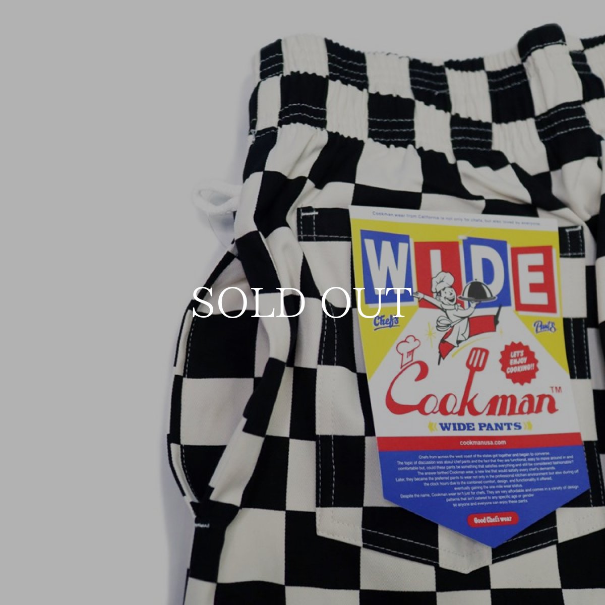 画像5: COOKMAN  Wide Chef Pants Checker Black (Black) (5)