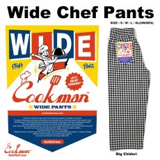 画像1: COOKMAN  Wide Chef Pants Chidori (Black) (1)