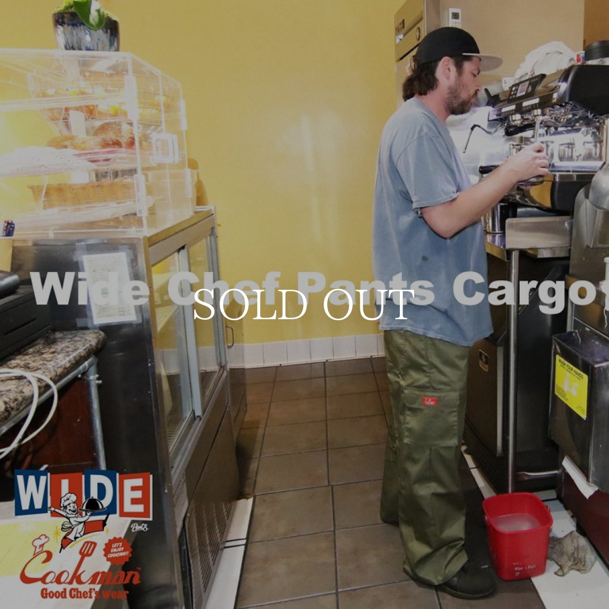 画像8: COOKMAN  Wide Chef Pants Cargo Khaki (Khaki) (8)
