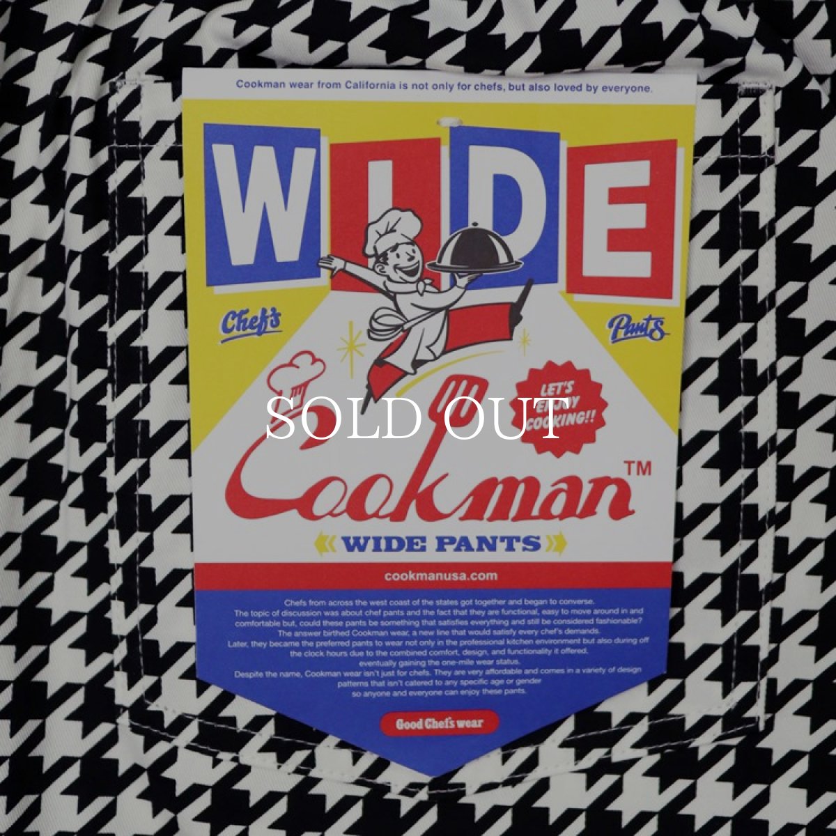 画像6: COOKMAN  Wide Chef Pants Chidori (Black) (6)