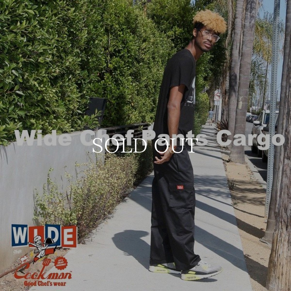 画像6: COOKMAN  Wide Chef Pants Cargo Black (Black) (6)