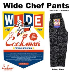 画像1: COOKMAN  Wide Chef Pants Paisley Black (Black) (1)