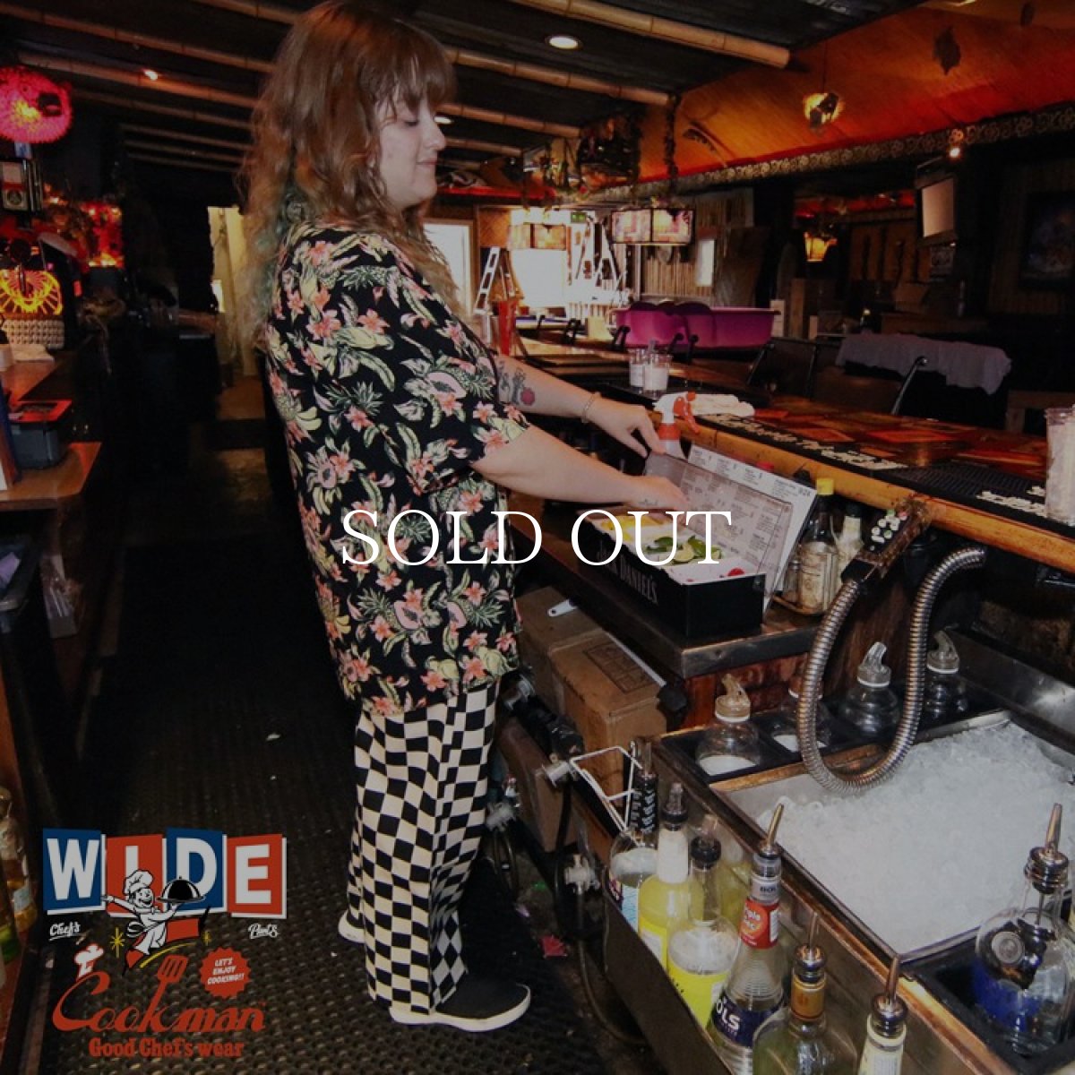 画像9: COOKMAN  Wide Chef Pants Checker Black (Black) (9)